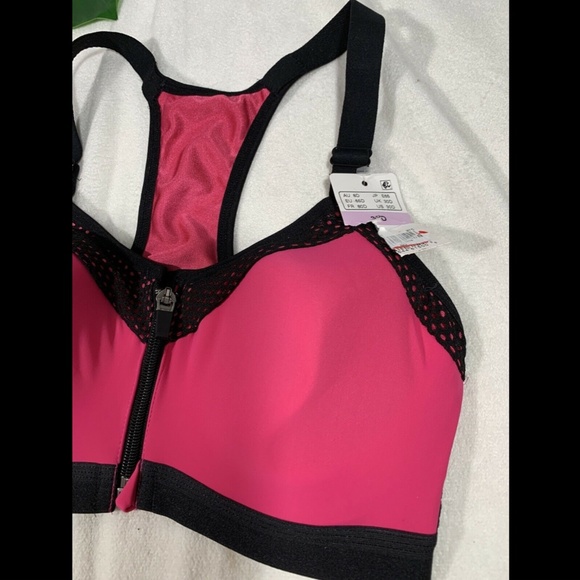 NEW Wacaol Zip Front Underwire Sports Bra 30D Pink - Picture 8 of 12
